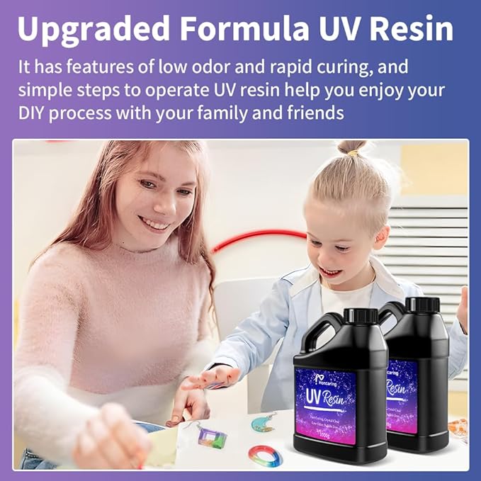 UV Resin Bulk 2000g, Hard Type Clear Beginner-Friendly Kit, Upgraded Formula & - Image 7