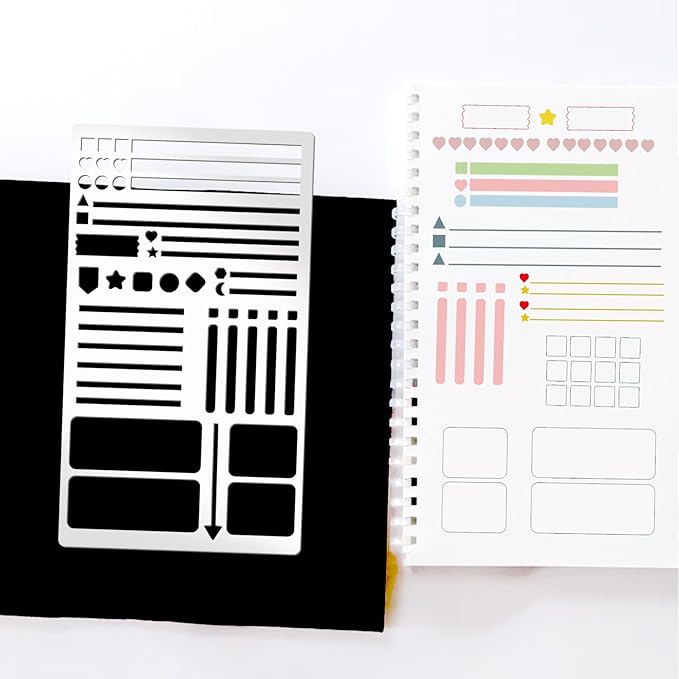 4 Pieces Metal Planner Stencil Journal Engraving Stencils Rustproof Small - Image 5