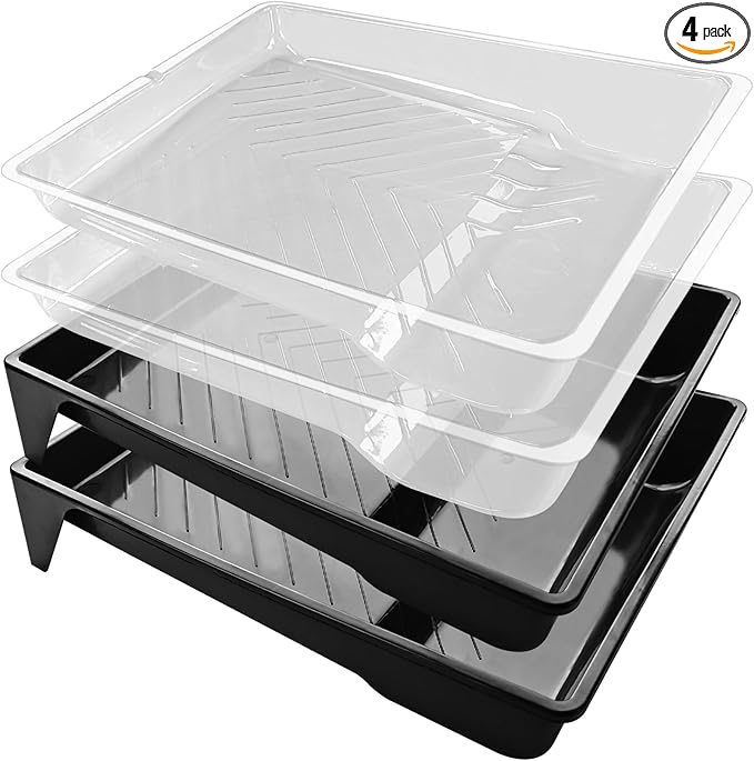 Great Andrew 4 Pack Paint Tray Liners 9 Inch, Paint Roller Trays, Paint Pan by Greatandrew