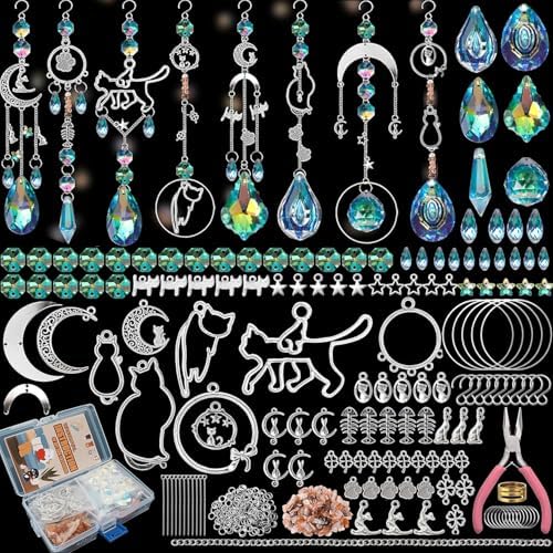 DIY Suncatchers 450pcs Sun Catchers Making Supplies Kit Prism Hanging Decor