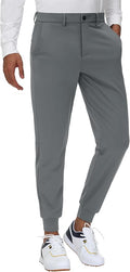 JWM Men's Stretch Golf Joggers Pants with Belt Loops - 29" 34" Slim Fit Tapered Casual Business Travel Dress Work Sweatpants