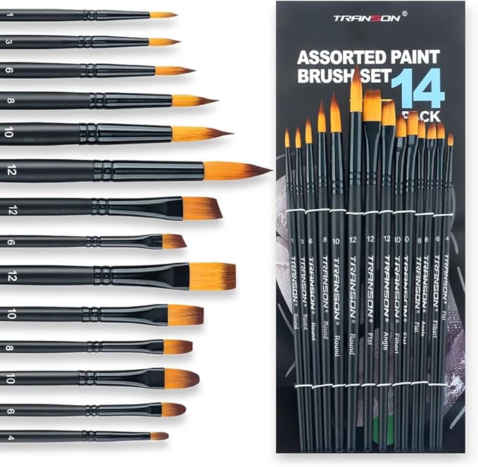 Transon 14pcs Artist Paint Brushes by Transon