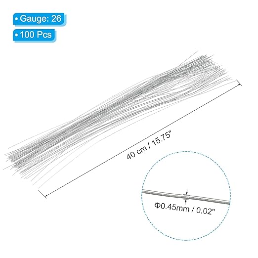 PATIKIL 22 Gauge 16" Floral Stem Wire - Image 2