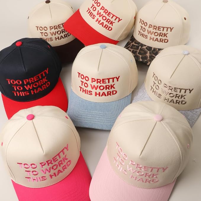 MIRMARU Two-Tone Vintage Canvas Trucker Hats for Men & Women, Adjustable Size Baseball Caps with Trendy Embroidered Design