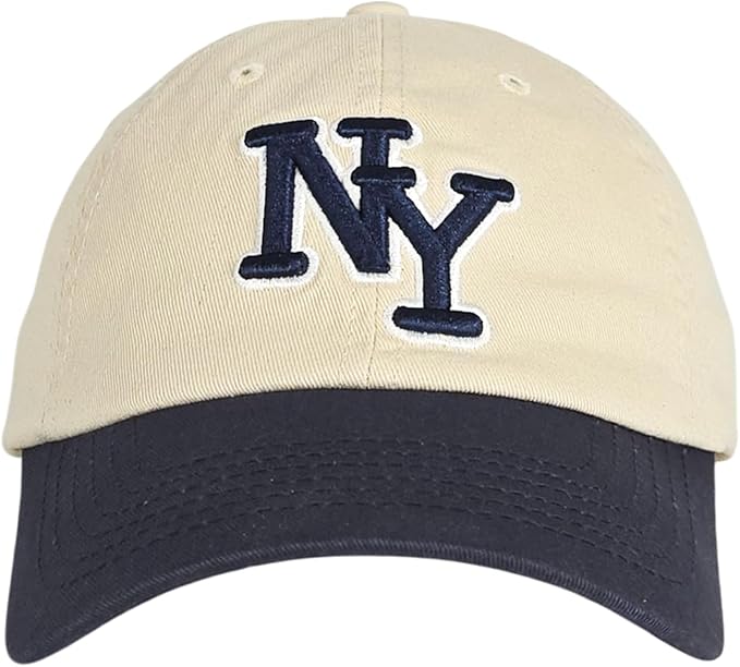 NY 3D Embroidered Cotton Dad Hat – New York Baseball Cap, Adjustable Metal Buckle Strap, Unstructured Low-Profile Style