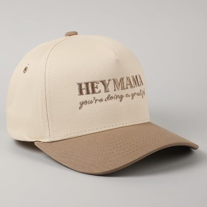 MIRMARU Two-Tone Vintage Canvas Trucker Hats for Men & Women, Adjustable Size Baseball Caps with Trendy Embroidered Design