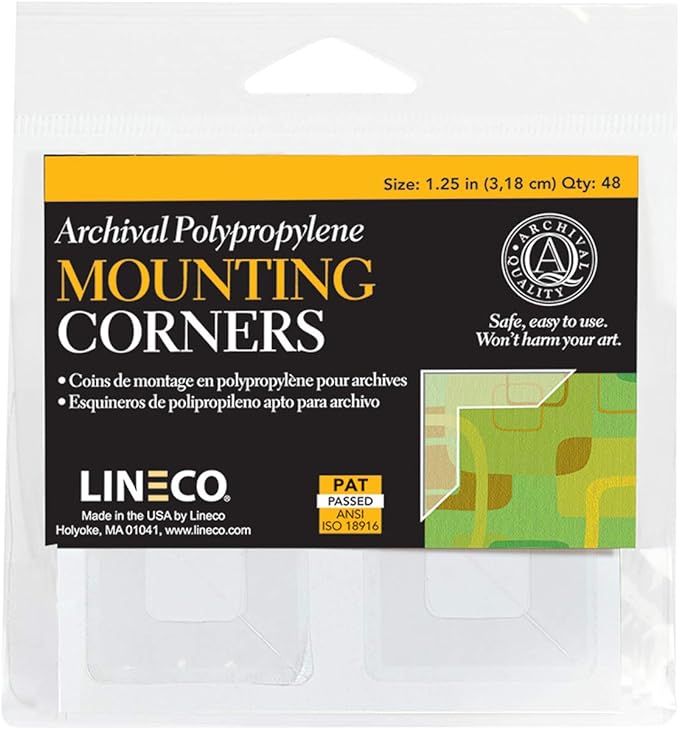 Lineco, Self-Adhesive Polypropylene Mounting Corners, 1.25 inch Full View by Lineco