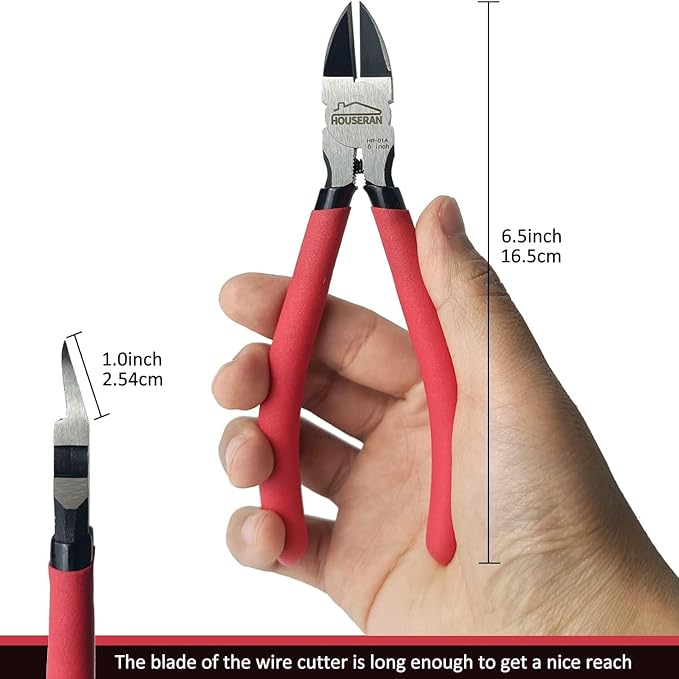 Wire Cutters 2 PACK, 6 inch Wire Cutter Set, HOUSERAN Side Cutters Flush Cut - Image 2