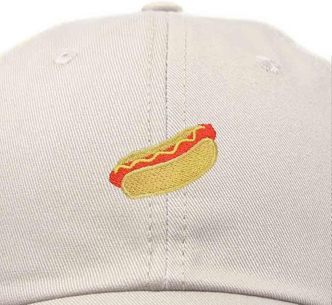 DALIX Hot Dog Hat Embroidered Mens Womens Baseball Cap