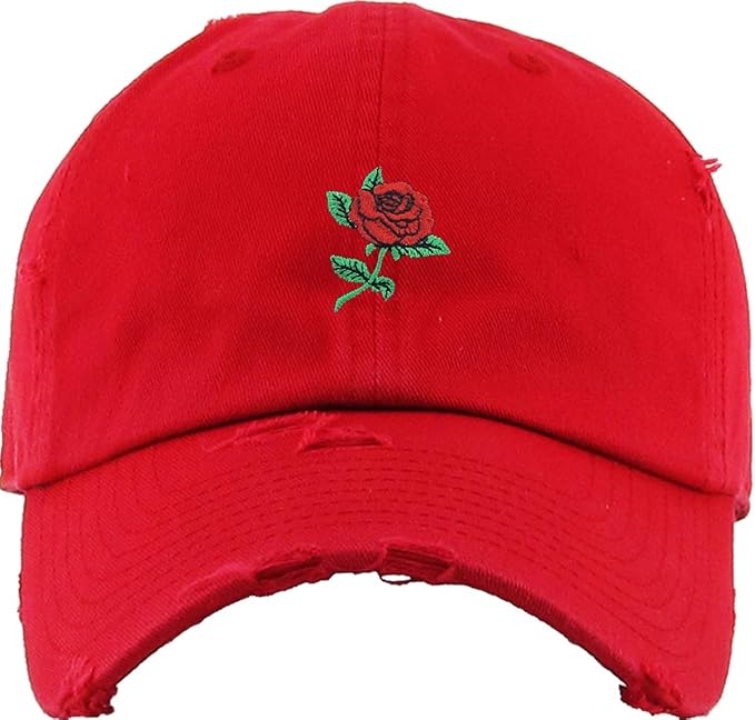Rose Flowers Love Good Vibes Men Women Dad Hat Baseball Cap Adjustable Unisex