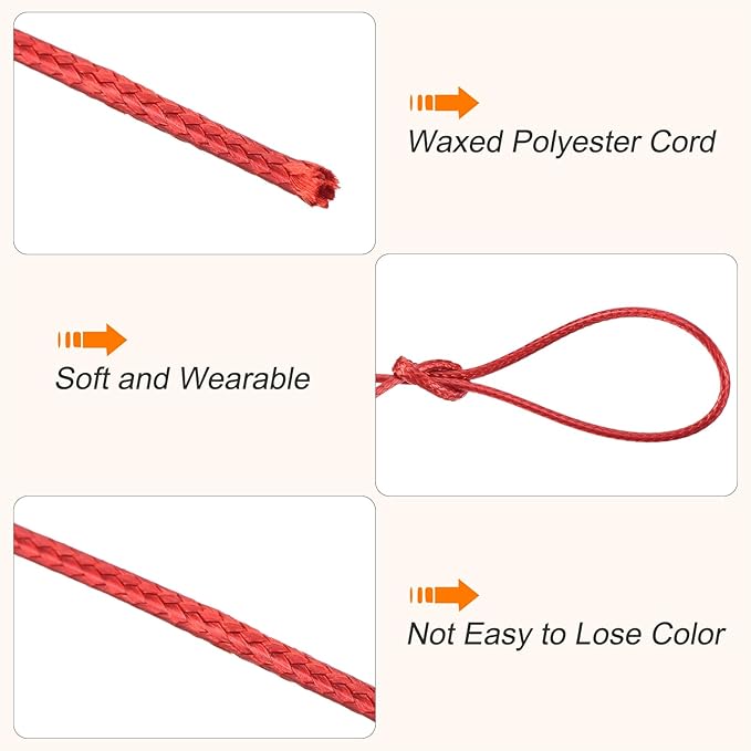 MECCANIXITY Waxed Cord 1mm Waxed Polyester Cord 175 Yard Wax String - Image 3