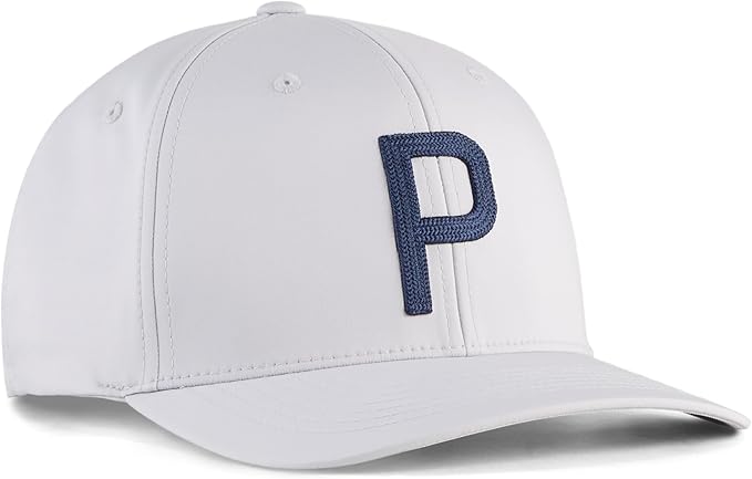 PUMA Heritage P Golf HAT, Platino Silver-DEEP Navy, Adult