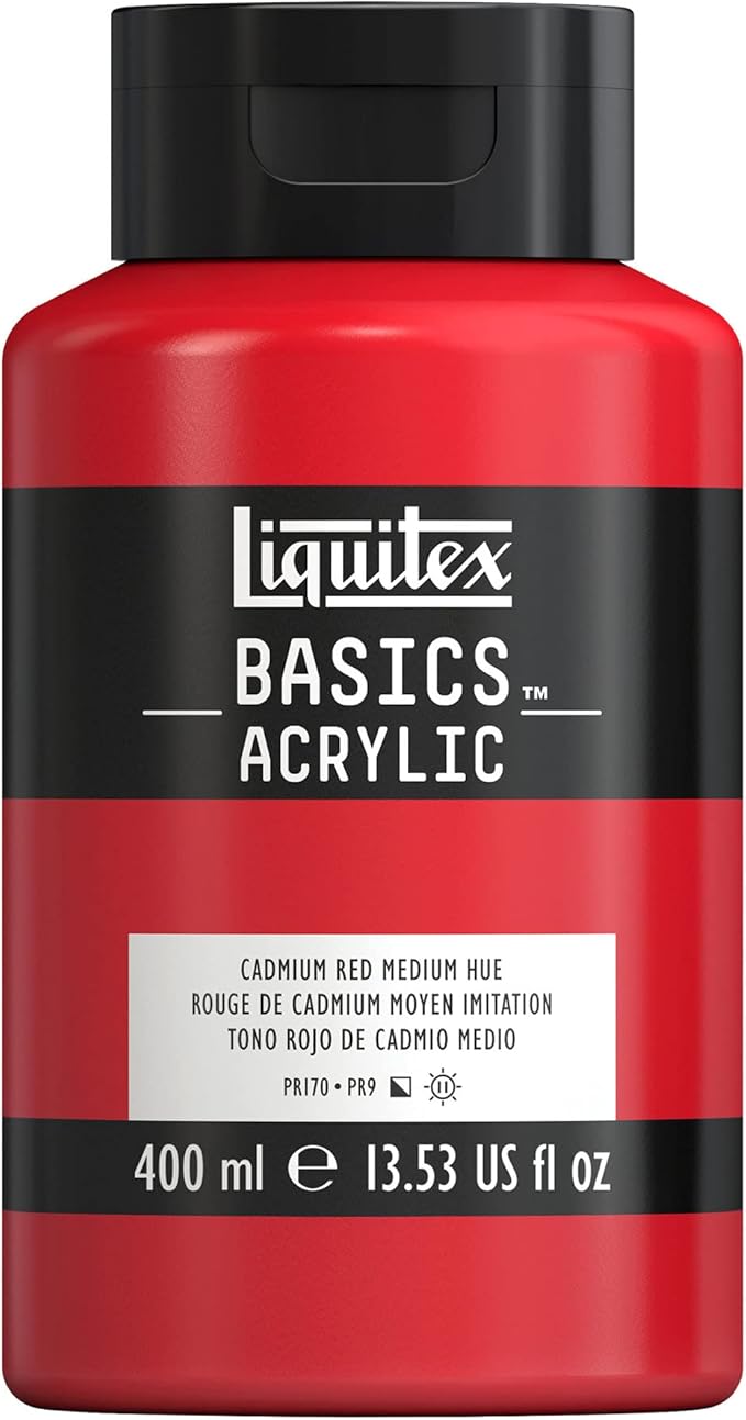 Liquitex BASICS Acrylic Paint, 400ml Bottle, Cadmium Red Medium Hue by Liquitex