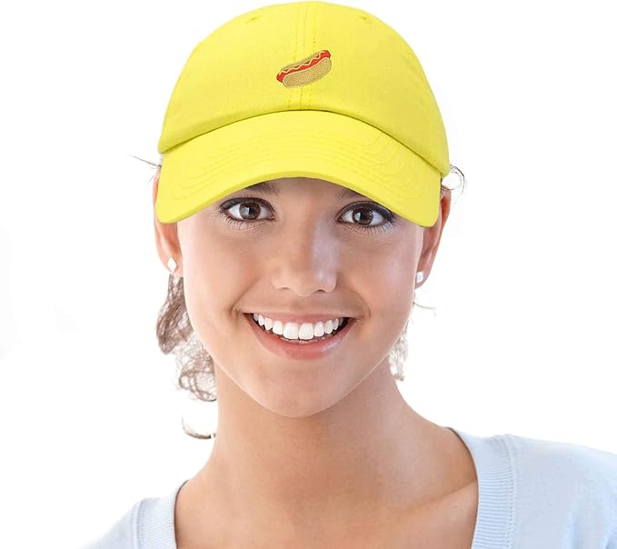 DALIX Hot Dog Hat Embroidered Mens Womens Baseball Cap