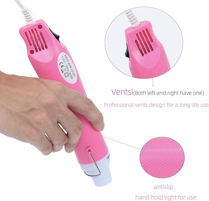 Heat Gun for Crafting, 110V 300W Handed Hot Air Gun, 3.28FT Ultra-Long Cable - Image 3