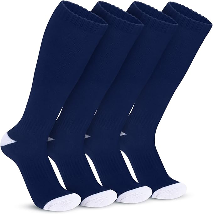 Haysandy 2 Pairs Baseball Softball Socks Athletic Soccer Football Sports Socks Over the Calf for Adult Men Women