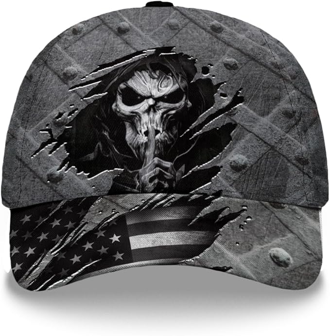 Baseball Cap for Men Women, Skull Cap for Men, Skeleton Gothic Horror Adjustable Strap Sports Soft Caps Outdoor
