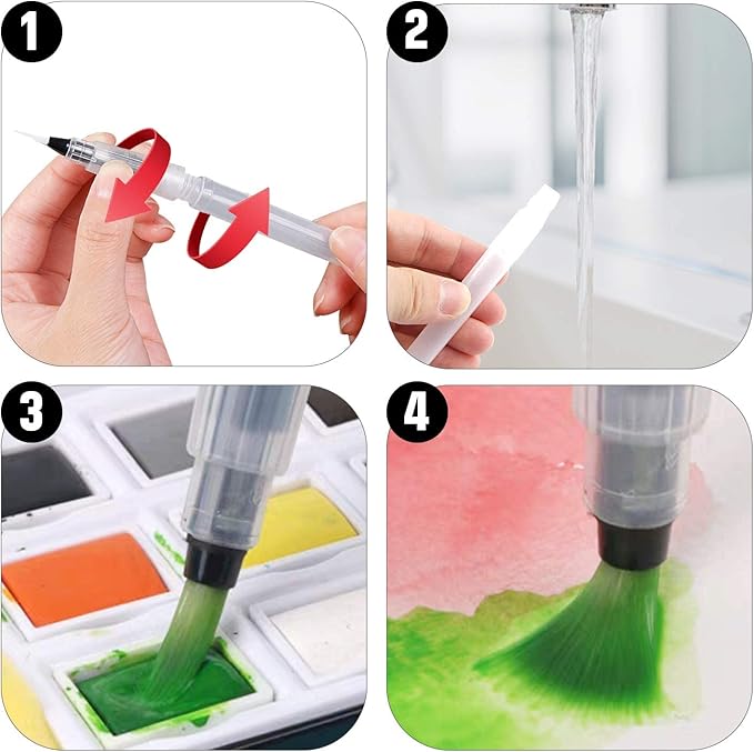 UPINS 12 Piece Water Color Brush Pen Set, Watercolor Paint Pens - Image 4