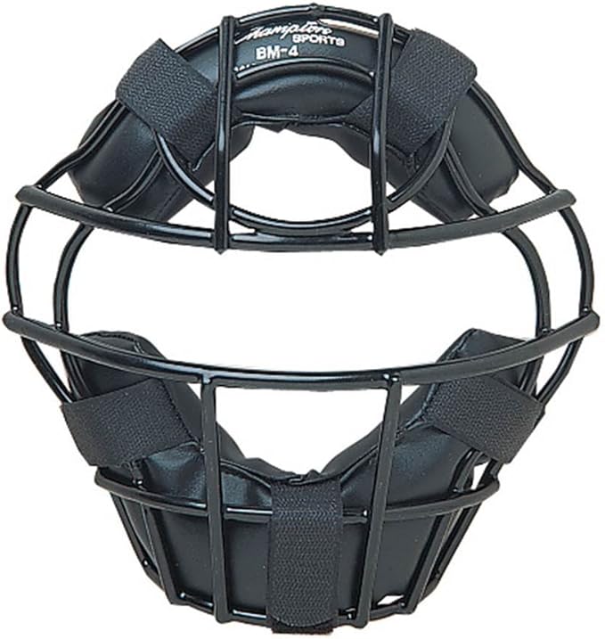 Champion Sports Pro Baseball Adult Mask - Umpires and Catchers - Extra Protection - Extended Guards - Adjustable Harness Baseball Mask - Adult Size,Black