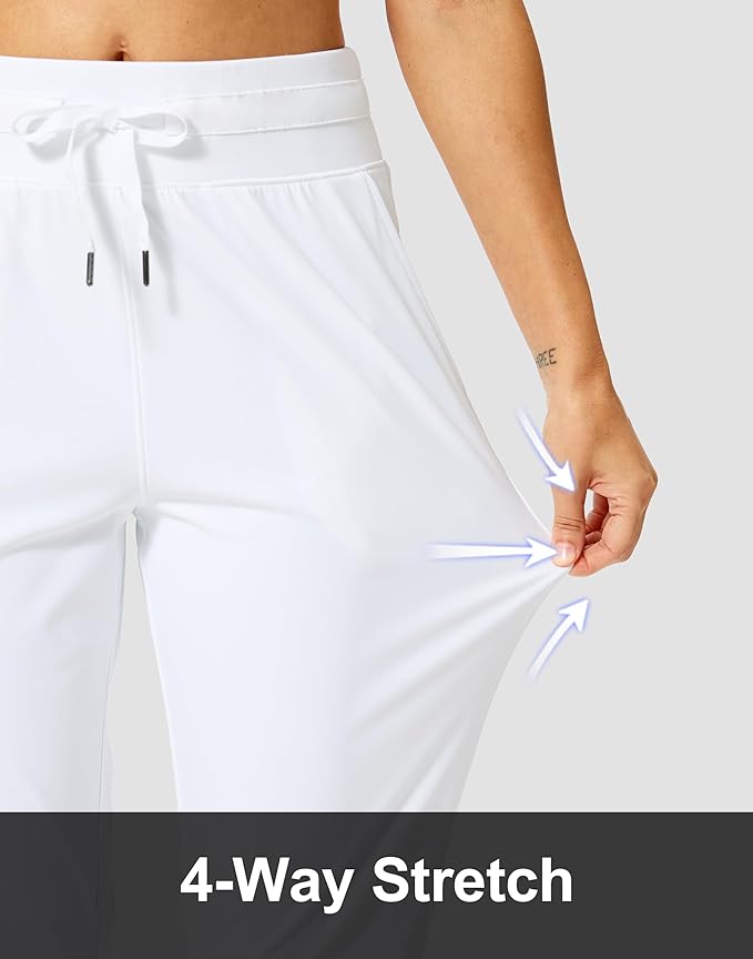 Soothfeel Women's Pants with 4 Pockets 7/8 Stretch High Waisted Sweatpants Travel Athletic Work Golf Pants for Women