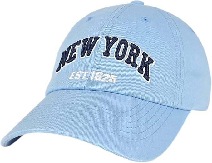 Elidan NY Dad Hat New York EST.1625 Cotton Cap, Adjust Buckle Strap, Unstructured Low-Profile NY Baseball Cap for Men & Women