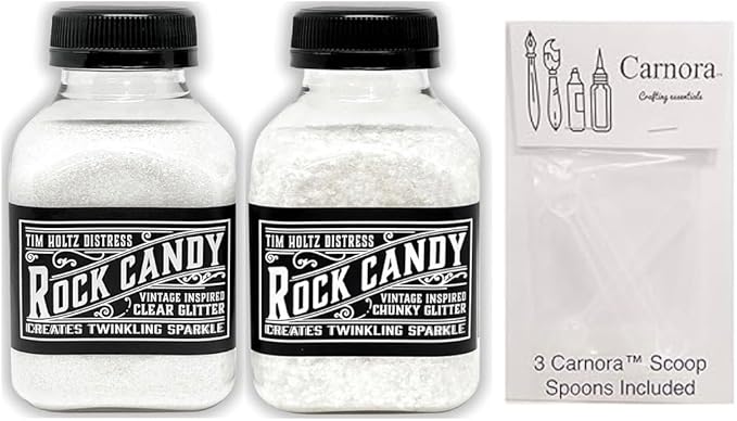 Tim Holtz Rock Candy Glitter, Bundle of 2 Jars, 4.7 Ounces Each, 3 Carnora by Tim+Holtz