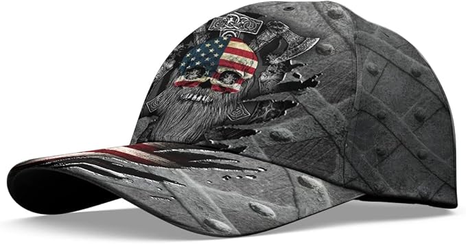 Baseball Cap for Men Women, Skull Cap for Men, Skeleton Gothic Horror Adjustable Strap Sports Soft Caps Outdoor