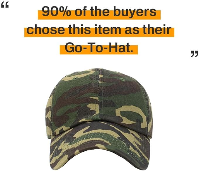 KBETHOS Classic Unisex Cotton Adjustable Low Crown Baseball Cap – Plain Dad Hat