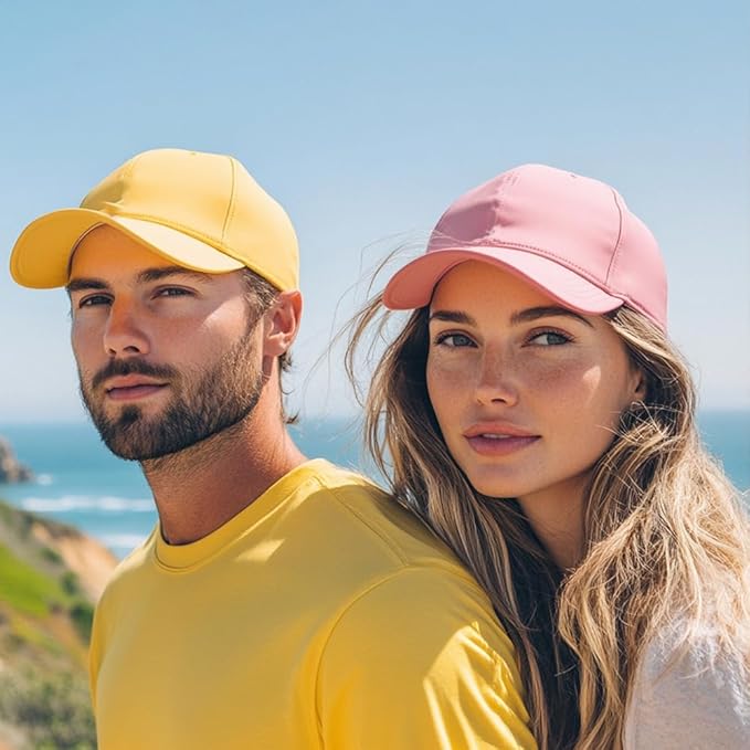 ZH 12 PC 5 Panel Baseball caps, Bulk Baseball caps, Customizable DIY Design, Wholesale Caps, One-Size-Fits-All