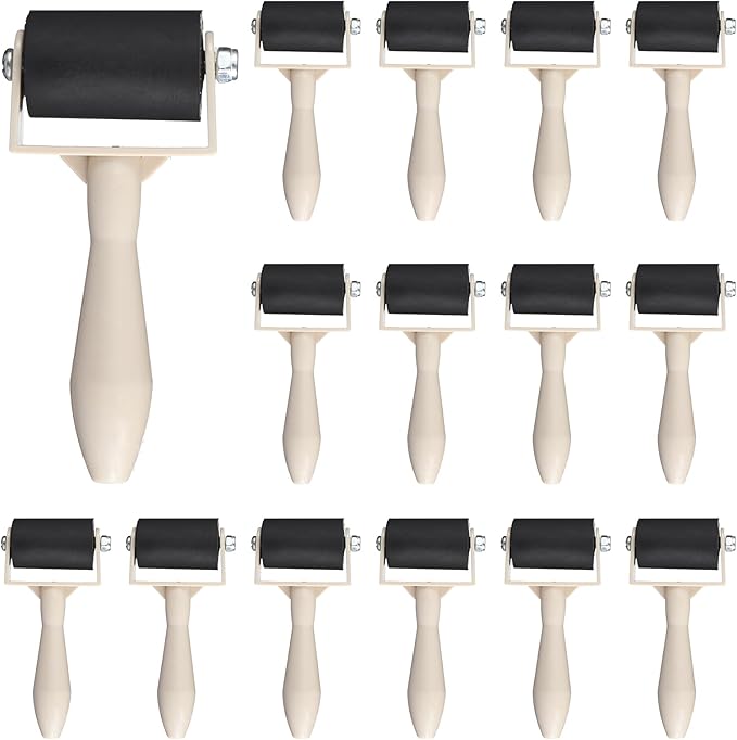 15 Pcs Rubber Brayer Roller Bulk, Small Printmaking Brayer Rollers 1.97 Inch by Unknown