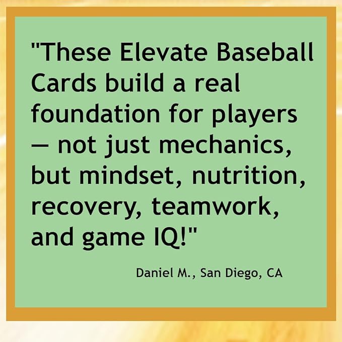 Elevate Baseball Training Cards: Expert Tips for Youth/Teen Baseball Players. Master Positional Skill Techniques, Nutrition, Mindset, Teamwork, Fitness. for Coaches & Players for Next Level Play.
