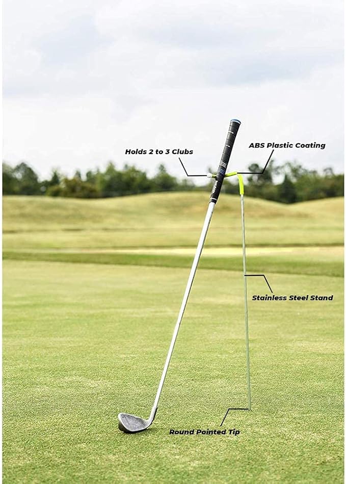 V-Shaped Golf Club Stand Keeps Your Clubs Clean, Dry & Visible, V-Stick Club Stand Made of Highly Durable Stainless Steel - Easy to Carry Golf Club Holder
