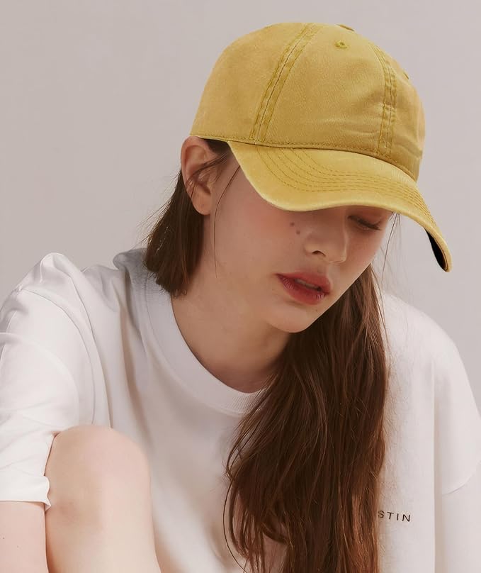 Edoneery Men Women Baseball Cap-Low Profile Adjustable Washed Cotton Golf Dad Hat