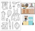 Kitchenware Clear Stamp 6.3x4.3 Cooking Tool Transparent Stamps by BEUNITONE