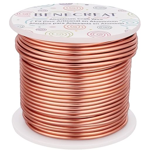 BENECREAT 12 Gauge 100FT Aluminum Wire Anodized Jewelry Craft Making Wire by BENECREAT