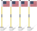 Meooeck 4 Pack Golf Flagstick 3ft Putting Green Pin Flag and Hole Cup Set for Yard Portable 2 Section Fiberglass Mini Golf Set for Driving Range Backyard, Double-side American Flag