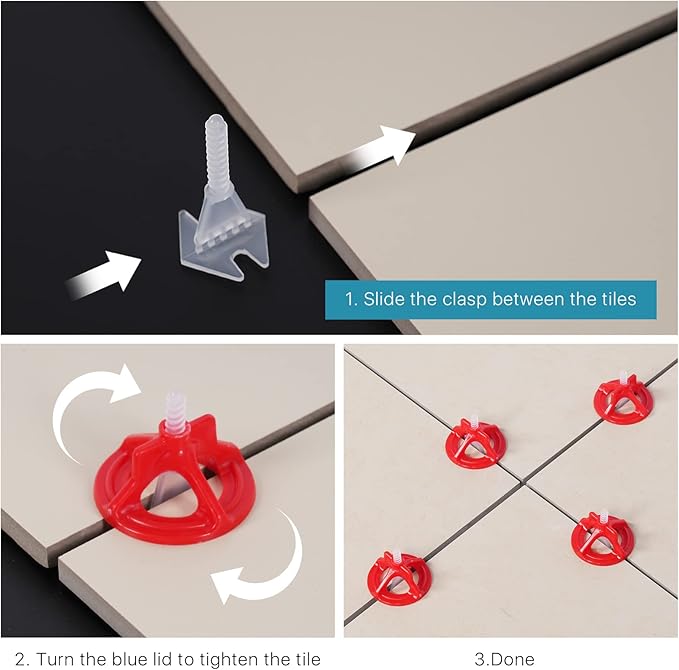 Professional Tile Leveling System Kit，Anti-Loosening Spacers/Wall, Bathroom - Image 6