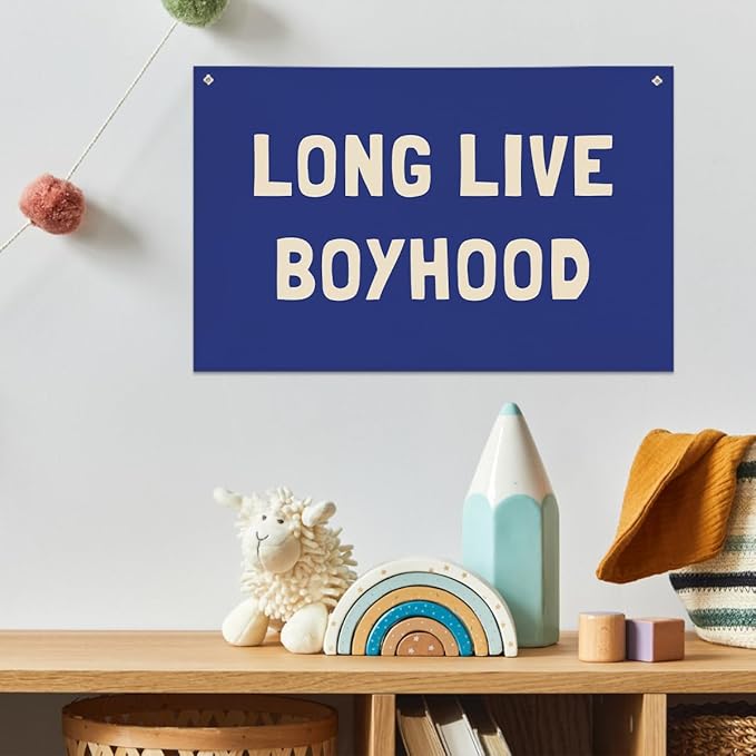 Long Live Boyhood Banner, Boys Room Decor, Canvas Banner Wall Hanging Flag Decor - Image 2