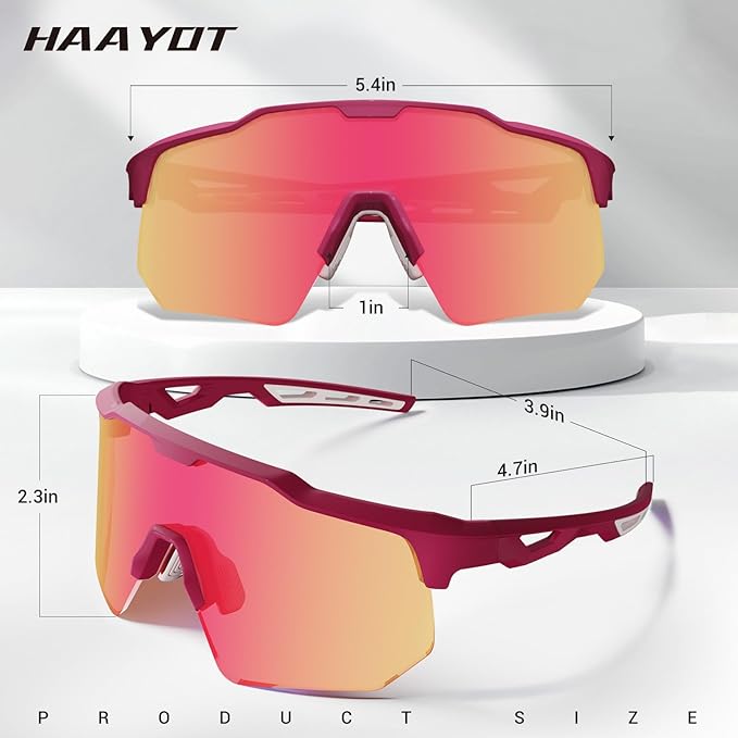 HAAYOT Polarized Sports Sunglasses for Men Women Youth Baseball Cycling Running Softball Biking Glasses 5 Lenses