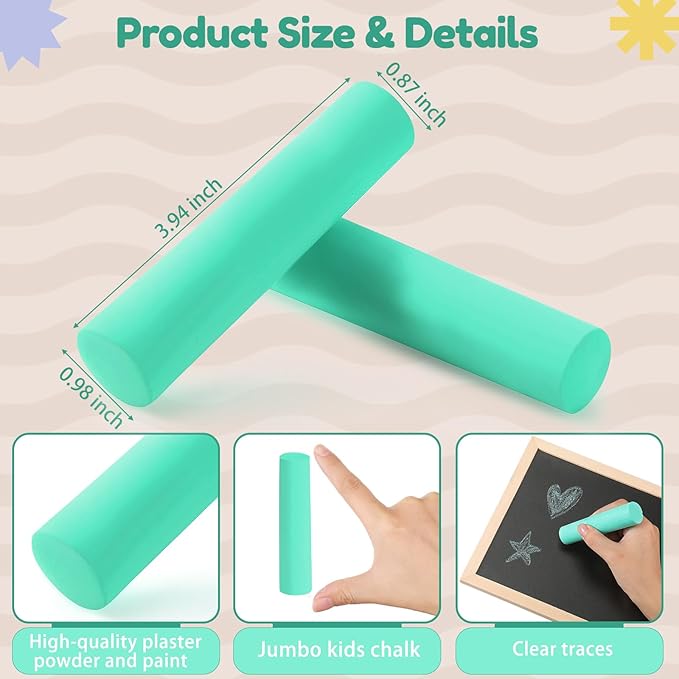 Fulmoon 40 Pcs Jumbo Sidewalk Chalk - Image 2