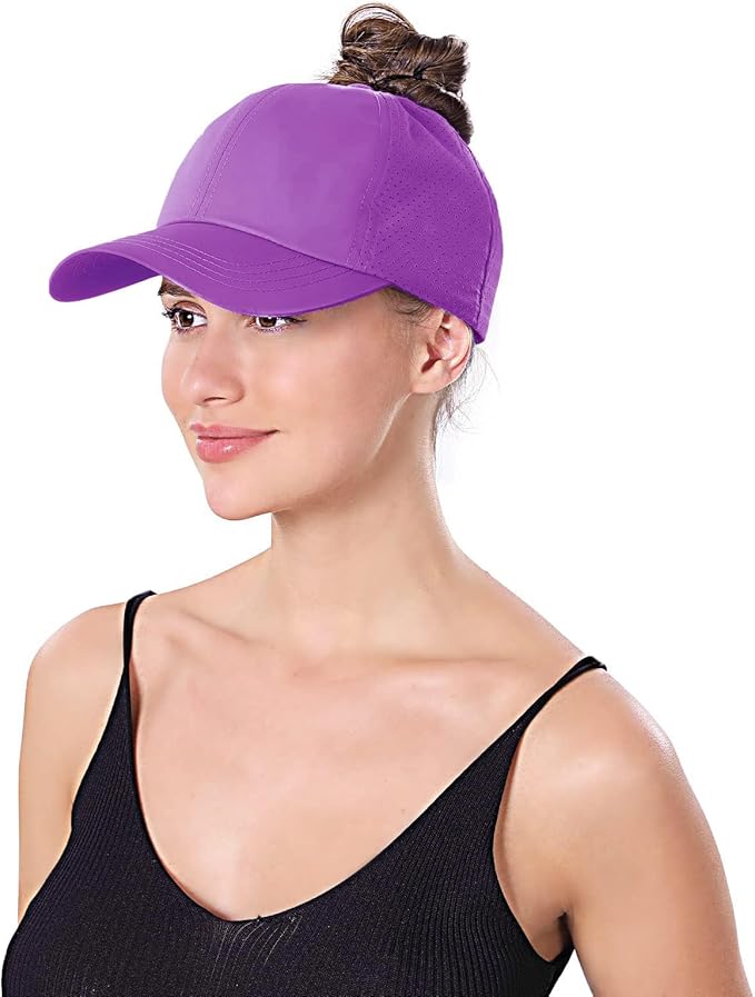 ZTL Women's High Ponytail Baseball Cap Performance Running Hat Quick Dry Mesh Sports Cap Unstructured Dad Trucker Hats