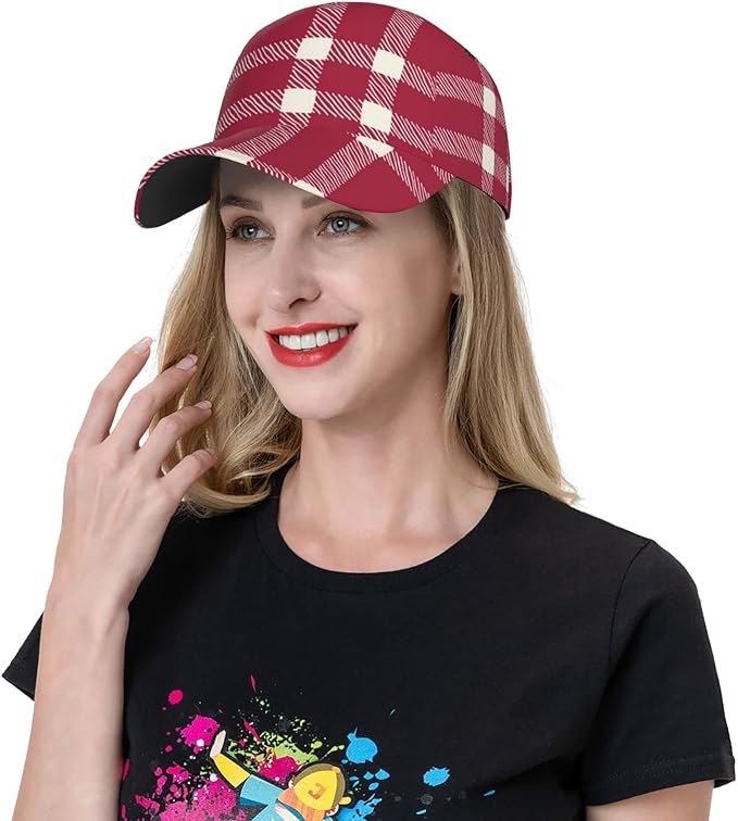 Vintage Cute Plaid Baseball Cap for Men Women,Adjustable Dad Hat Baseball Hat Summer Snapback Cap Outdoor
