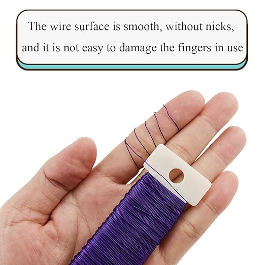 HAHIYO 26Gauge Purple Metal Floral Wire - Image 4