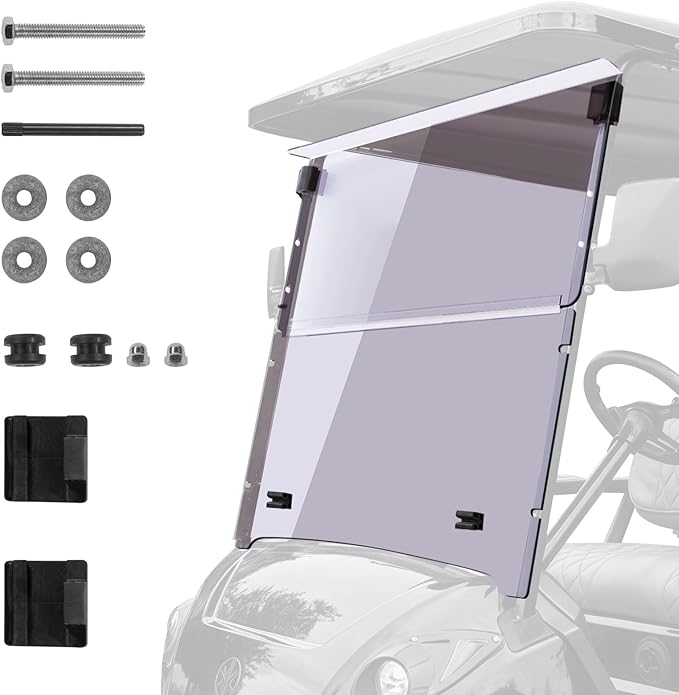 Flip Flop Compact Golf Cart Windshield for YAMAHA DRIVE 2, Tinted Color, 3/16" Thickness, Fits YAMAHA DRIVE 2 2017+ Models