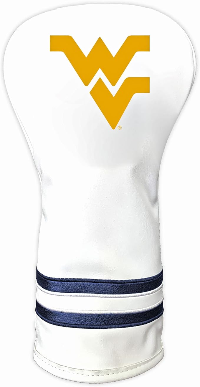 Team Golf NCAA White Vintage Driver Golf Club Headcover, Form Fitting Design, Retro Design