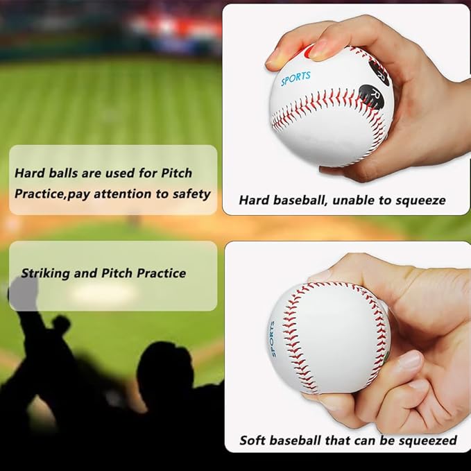 LOOEEL 2 PCS Pitch Practice,Training Baseball Pitching Grip Pitch Practice,Finger Placement Markers Baseball Training Equipment for Teenagers Beginners to Learn Multiple Baseball Grips.-Soft/Hard