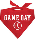 Game Day Dog Bandana | 100% Cotton Adjustable Triangle | Made in USA | Baseball| Sports | Biggest Fan | Game Day | Red, X-Small (1054)