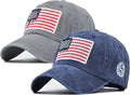 2-Pack USA Flag Hats for Men Baseball American Flag Hats for Men USA Cap USA Tactical Washed for Women