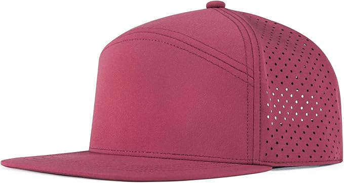 FEINION Men Flat Brim Adjustable Performance Hat Snapback Laser Perforated Baseball Cap
