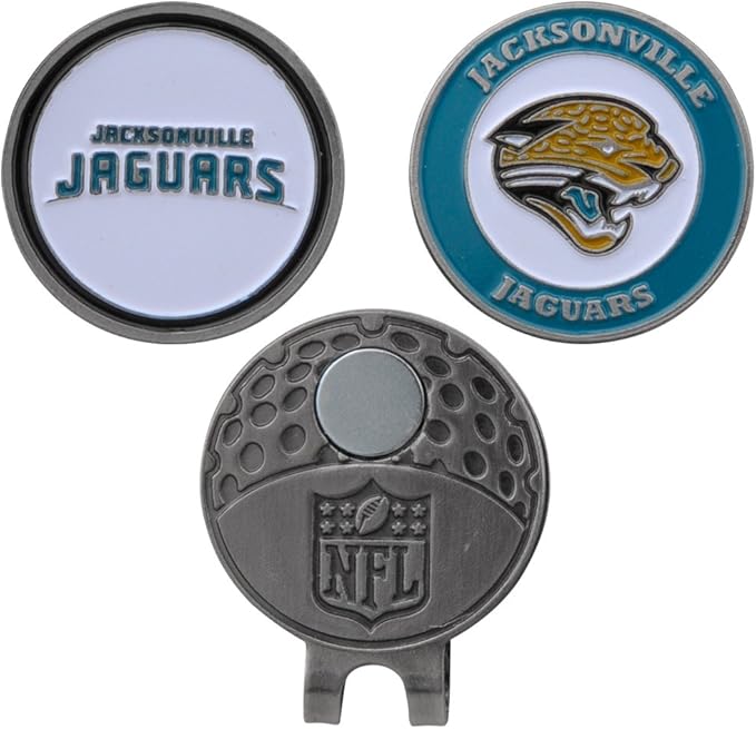Team Golf NFL Golf Cap Clip with 2 Removable Double-Sided Enamel Magnetic Ball Markers, Attaches Easily to Hats